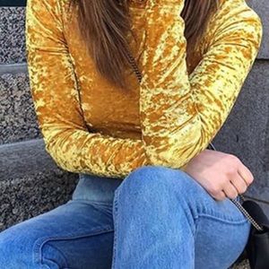 Cute Yellow Velvet Top :)